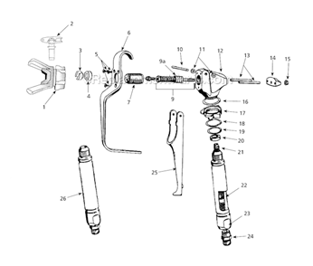 Spray Gun Diagram and Parts List for AL2710  Campbell Hausfeld Paint Sprayer